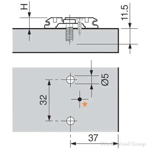 Clip Cam Adjustable Wing Mounting Plate, Nickel-Plated, system Screw, 3mm | CT173H9130