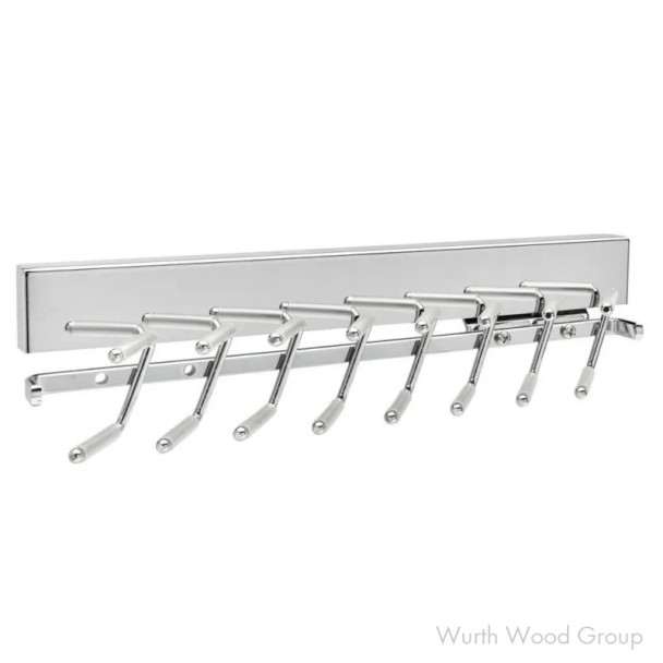 Sidelines Deluxe Chrome 2-5/16"W x 13-25/32"D Pullout Tie Rack, Steel - CTRSL-14-CR-1, 14" | CTRSL14CR1