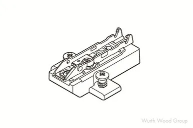 Tiomos Adjustment Wing Mounting Plate for Wood Screws, 2-Point Fixing, Nickel-Plated, Screw-On, 12mm, Height: 19mm | GRF058139894217