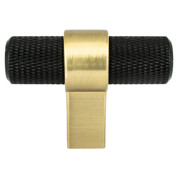 Berenson Radial Reign Matte Black and Modern Brushed Gold Knob | Matte Black and Modern Brushed Gold | H5054455MDB
