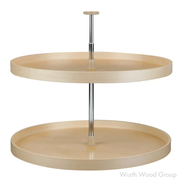 Rev-A-Shelf LD-4BW-062 32" D Banded Maple Full Circle Lazy Susan Independently Rotating, 2 Tray Set with Hardware, LD-4BW-062-32-1 | LD4BW062321