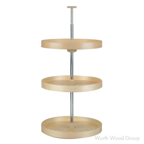 Rev-A-Shelf LD-4BW-063 20" D Banded Maple Full Circle Lazy Susan Independently Rotating, 3 Tray Set with Hardware, LD-4BW-063-2036-1 | LD4BW06320361