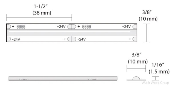 16.4' Roll 24VDC 5.5W/FT Chip On Board FlexTape 3000K Single Color Tresco L-FLXCOB24-30RU-1 | LFLXCOB2430RU1