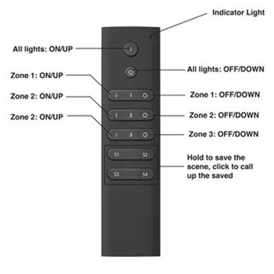 3-Zone Remote Control, 5-15/16", Black, 3V DC | LWLD3RMTBL1