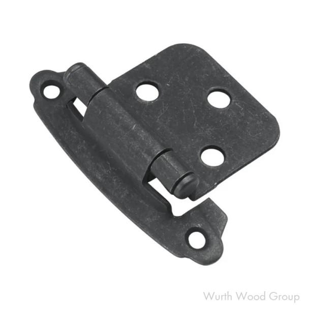 Hickory Hardware Self-Close Variable overlay Face Mount Hinge, Screw-on Black Iron - P244-BI | P244BI