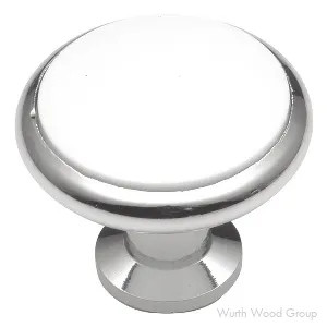Hickory Hardware Tranquility Series White Porcelain/Chrome 1-3/8" (35 mm) Diameter Knob, - P427-26W | P427-W