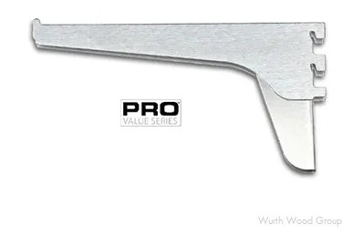 10.75" Pro Value Heavy-Duty Double Slot Shelf Bracket, Brushed Zinc Finish 20/Box, 10", 10'' | PROBDBL10ZC