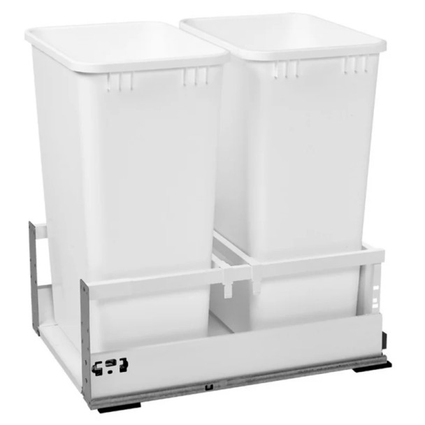Rev-A-Shelf TWCSC Series Undermount Waste Container - No Servo-Drive, 15-1/2" (394 mm) W x 22-1/2" (569 mm) D x 23" (584 mm) H | TWCSC1850DM2