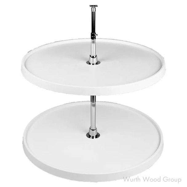 Rev-A-Shelf 6072 24" D White Full Circle Independently Rotating Lazy Susan 2 Tray Set with Hardware, 6072-24-11-52 | 6072241152