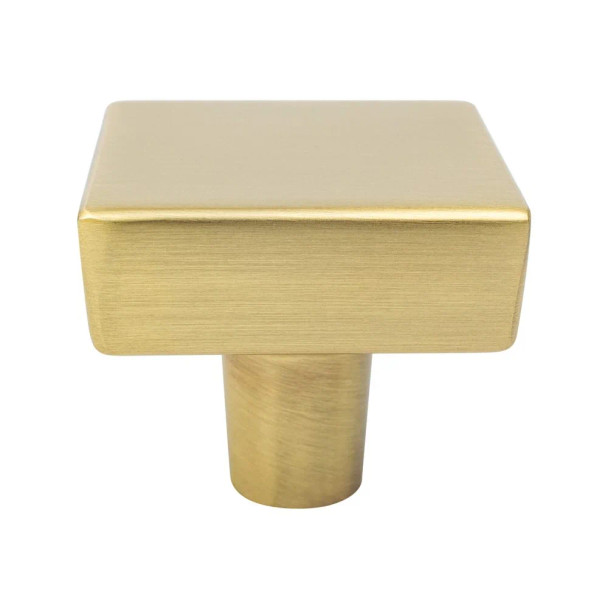 Berenson Brookridge Series Modern Brushed Gold 1-3/8" (35 mm) L x 1-3/8" (35 mm) W Knob, - 2649-1MDB-P