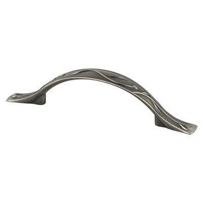 Berenson Art Nouveau Pulls | Vintage Nickel, Center: 96mm, 5 15/16", Height: 1 5/16", Width: 11/16" | H40121VTN