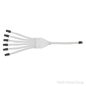 White Tunable FlexTape 4 Position 6-Output Adaptor Cord, White | L4P6O1