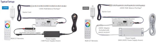 Tresco 24V 3W OptiPockit LED Puck Light with BK/NI/WH Trim Ring | 3W 5000K | LPOC3EQFRCNI1