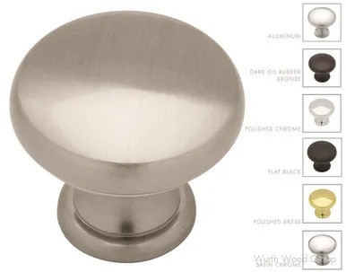 Builder's 1-1/4" Builder's Knob (Hollow), Satin Nickel | PN2001SNC