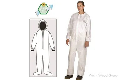 ActivGARD® Polypropylene Disposable Coverall Elastic with Wrist/Ankles/Collar/Hood, Large, White | 19848L