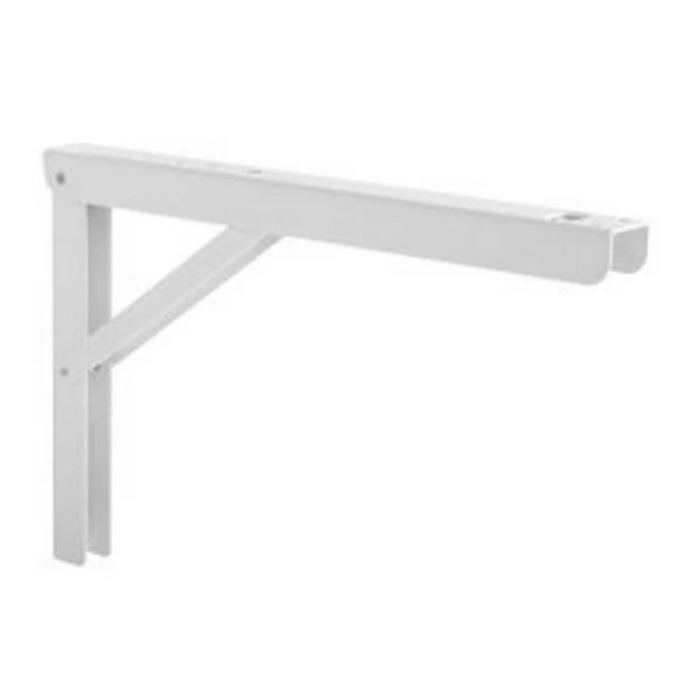 400mm Adjustable Folding L-Bracket, White Finish, 16" | 206WH16