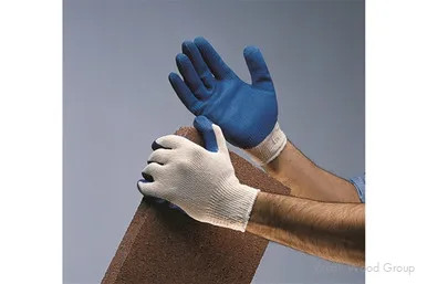 Extra-Large String Knit/Rubber String Knit Gloves, White/Blue, X-Large | 22067XL