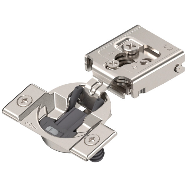 Blum Compact 30C Soft-Close BLUMOTION 1/2" Overlay Face-Frame Hinges Nickel, 105 deg Dowel - 30C258B08