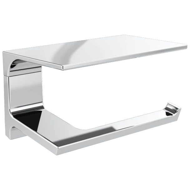 Liberty Hardware Pivotal Toilet Paper Holder with Shelf | Polished Chrome | 79956