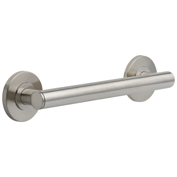 Liberty Hardware 12" Contemporary Decorative Grab Bar, Brilliance Stainless Steel | 41812SS