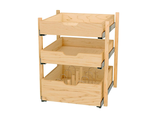 Wood Pilaster Kit 3 Drawer - FH Base 24" CAB | 4PIL2724SC3