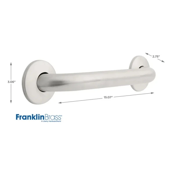 Liberty Hardware Centurion 12" x 1-1/4" Concealed Screw Grab Bar, Stainless Steel | 12x11/4 | 5712