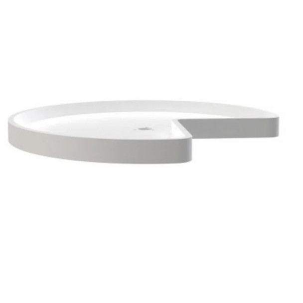 Rev-A-Shelf 6471 18" D White Polymer Kidney Lazy Susan Independently Rotating, Tray Only, 6471-18-11-52 | 6471181152