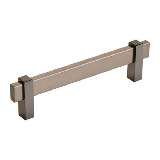 Amerock Mulino Series 5-1/16 in (128 mm) Center to Center Black Brushed Nickel/Black Nickel Pull, -BP36724BBNBN | BP36724BBNBN