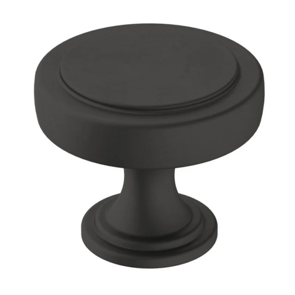 Amerock Exceed Series Matte Black 1-3/8 in (35 mm) Diameter Knob, - BP36880FB | BP36880FB