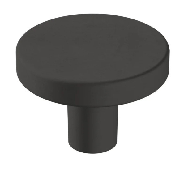 Amerock Versa Series Matte Black 1-3/8 in (35 mm) Diameter Knob, - BP36904FB | BP36904FB