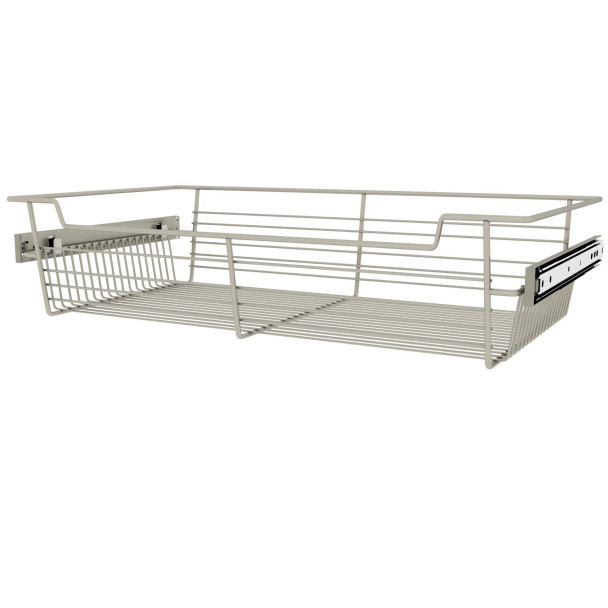Wire Pullout Basket Satin Nickel 1/Box 5" H X 24" W X 14" D | CBSL241405SN1