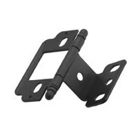 Amerock Free Swinging 3/4" Overlay Non-Mortise Ball Tip Hinge, Screw-on Flat Black - PK3180TBFB | PK3180TBFB