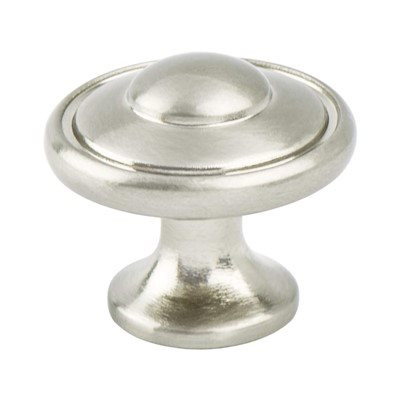 Berenson Euro Traditions Knobs | Brushed Nickel, Height: 1 3/16'', 1 1/16" | H29201BPN