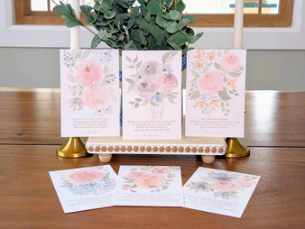 Psalm 100 and 121 Floral Watercolor Memory Verse Cards - Set of 6