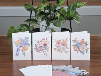 Loose Florals Watercolor Print Cards - Set of 4
