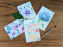 Hand Painted Floral Watercolor Postcards - 4 Pack (13)