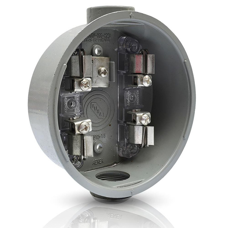 Base para watthorímetro monofásica 4 terminales fierro 600 v