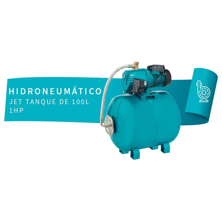 Hidroneumático jet de 1 HP, tanque 100 L