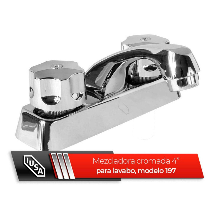 Mezcaladora 4" lavabo cromada