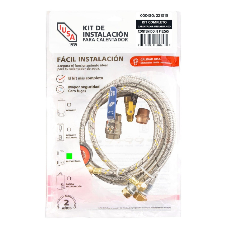 Kit completo de instalación para calentador instantáneo