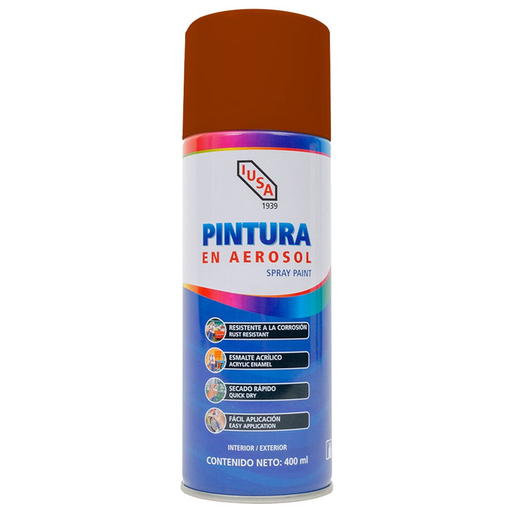 Pintura En Aerosol, Iusa, Tipo Barniz, Color Caoba
