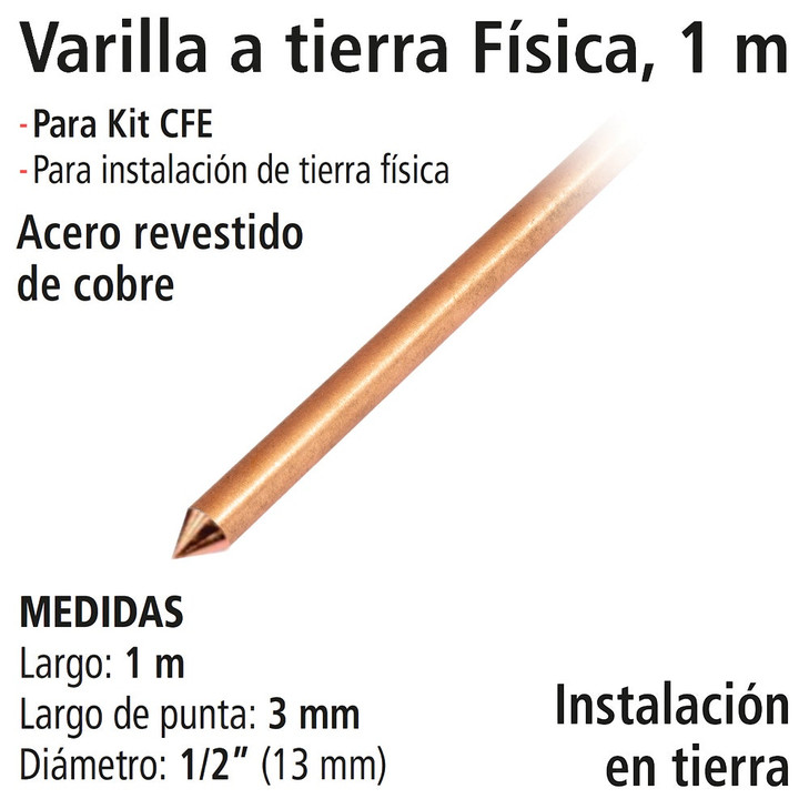 Varilla a tierra física IUSA 1 m