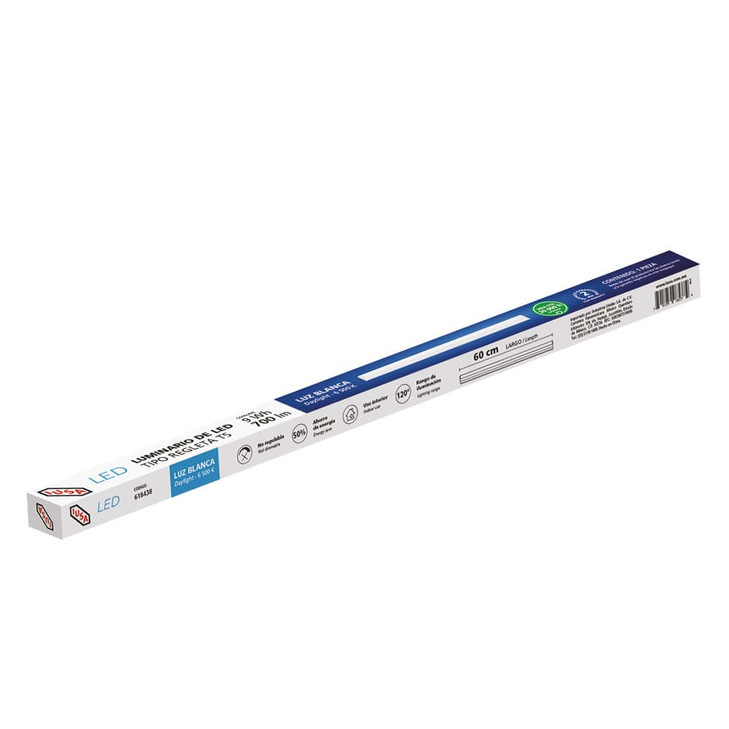 Regleta T5 LED, 60 cm 9W luz blanca, IUSA