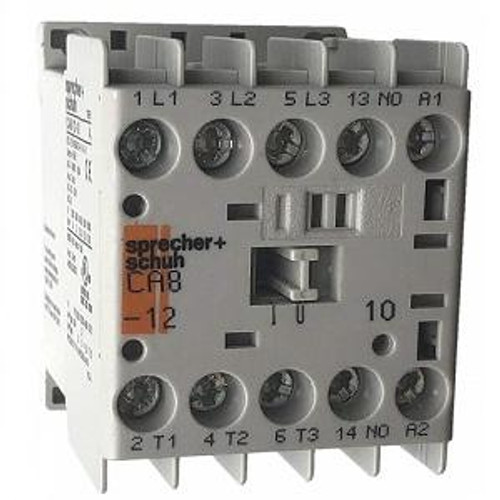 Sprecher + Schuh Contactor CA8-12-10-240
Non-Reversing; 3-Pole Mini Contactor
1NC Aux Cont
12A; 240VAC