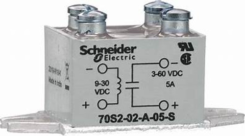 Schneider Electric 70S2-02-A-05-S
Legacy Relay
SSR, S Style
5 Amps
9-30VDC
Panel MT