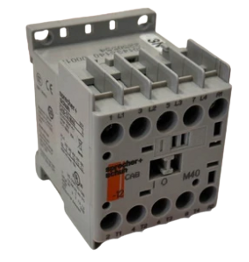 Sprecher + Schuh Contactor CA8-12-M40-24Z
Non-Reversing; 3-Pole Mini Contactor
4NO Aux Cont
12Amps
24 VAC Coil