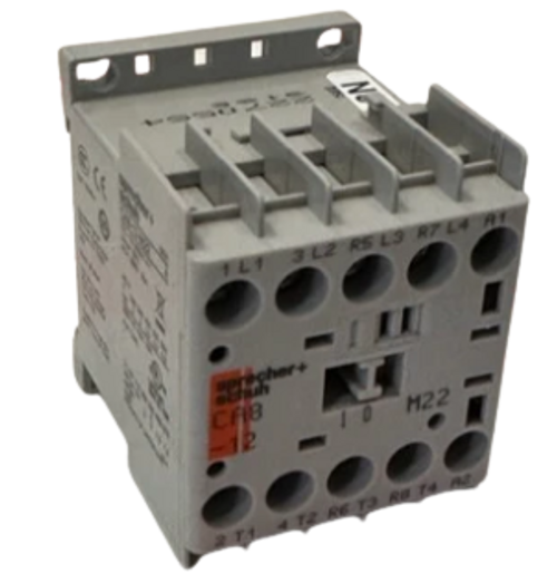 Sprecher + Schuh Contactor CA8-12-M22-240
Non-Reversing; 3-Pole Mini Contactor
2NO Aux Cont
12Amps 2NC
240 VAC Coil