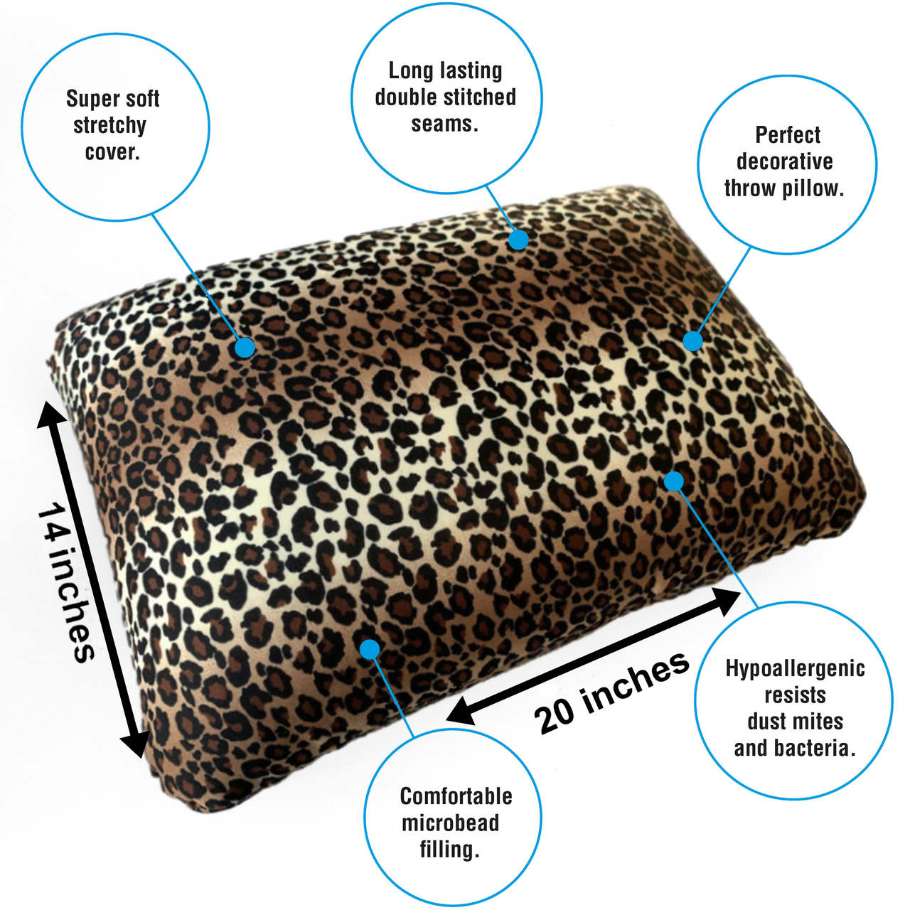 Microbead Large Rectangle 14" x 20" Leopard