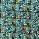 Tropical Palm Trees Animals Digital Cotton Craft Fabric 140cm Wide, Black