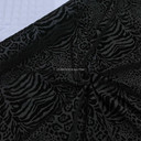 Safari Velvet Flock Cotton Panama Curtain Fabric, Black